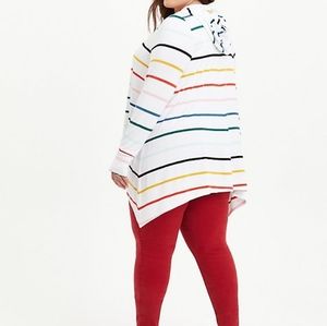 DRAPE HOODIE CARDIGAN - SUPER SOFT MULTI STRIPE
